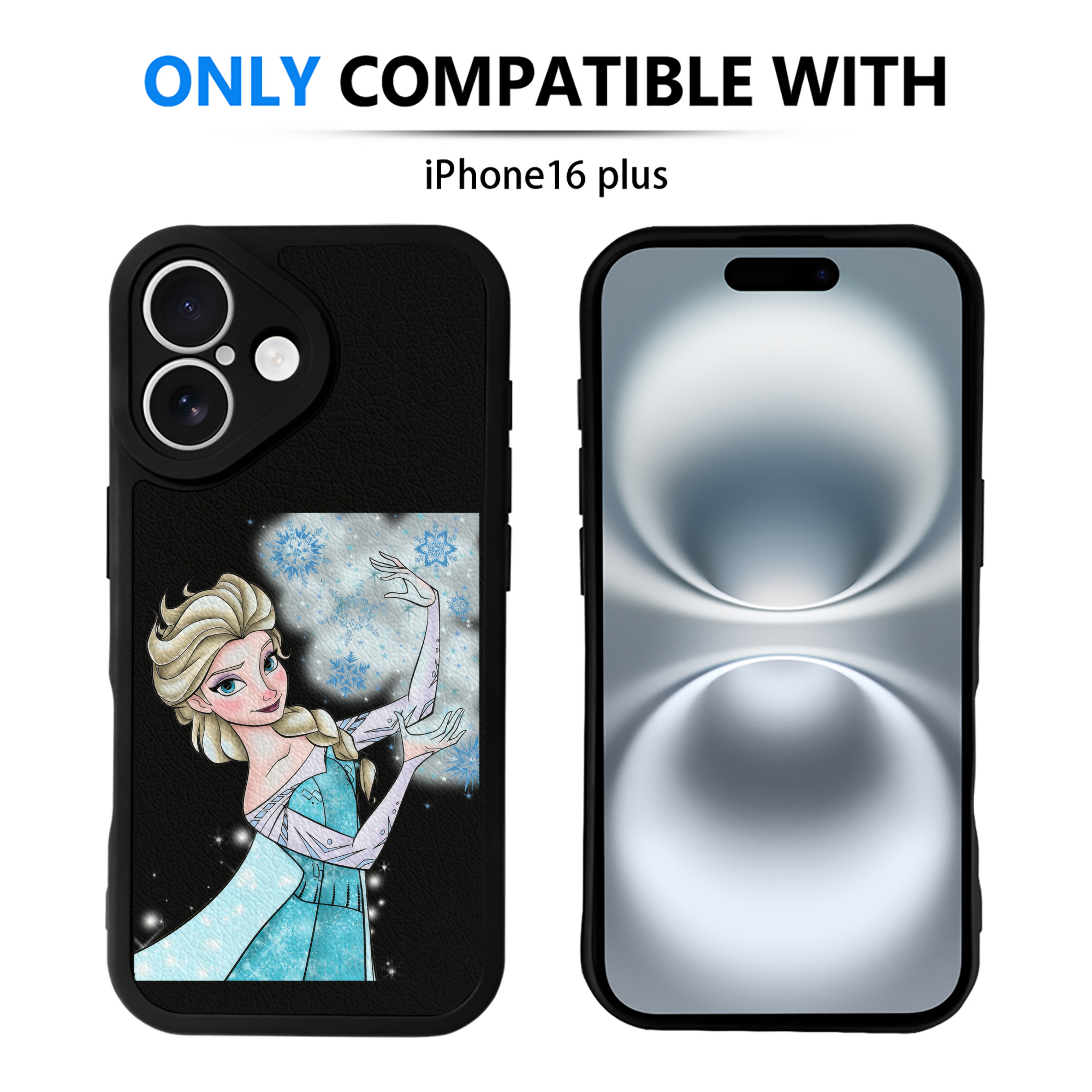 （画像用） アナと雪の女王 アンナ エルサ Frozen Anna Elsa 【iPhone 16シリーズ対応】シリコンスマホケース（レザー調） 材質：シリコン